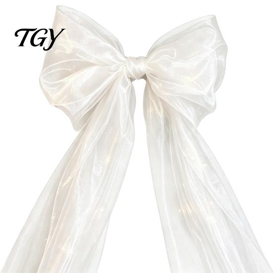 Big Fabric Bows for Birthday Events 79x20 Inch Giant Bow Christmas Tree Topper, Oversized Tulle Extra Large Event Styling Ornament with Long Streamer