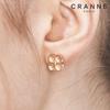 [CRANNE] 14K GP Flower Clover Motif Earrings C24EB327