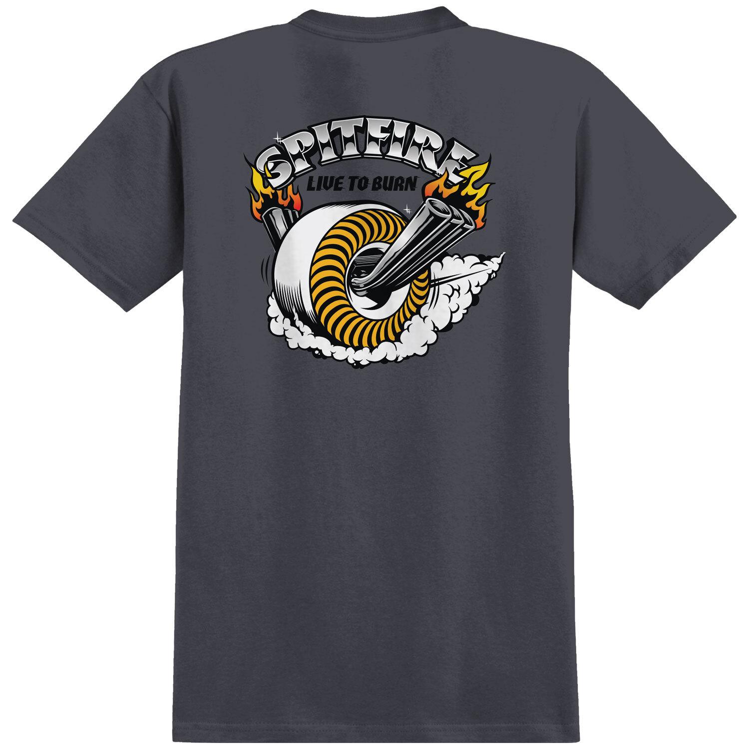 New Spitfire Wheels Shirt Burnout Charcoal S