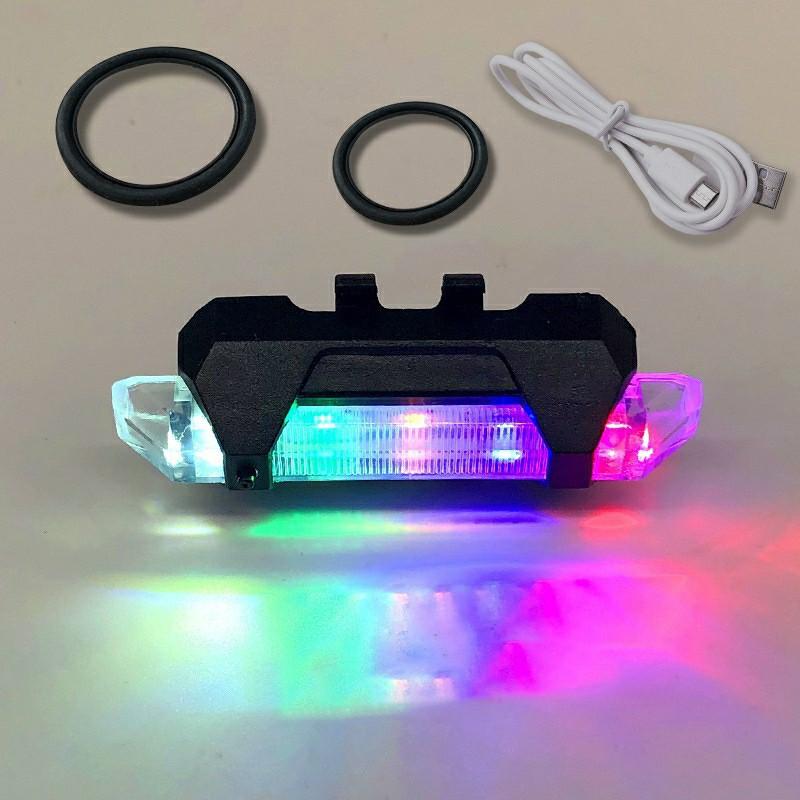 Bike Light Portable USB Rechargeable Tail Rear Safety Warning Light Taillight