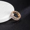 Luxury Hip Hop Rectangular Zirconia Rhinestone Ring
