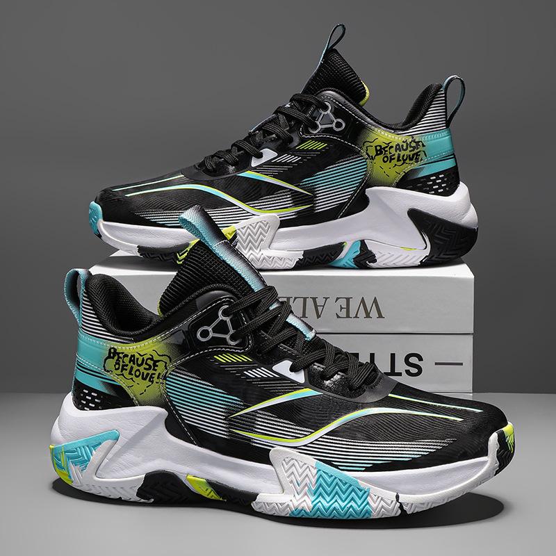 Sports training, basketball shoes, sports shoes, autumn and winter new microfiber leather, high quality, lightweight men's wear-resistant thick sole