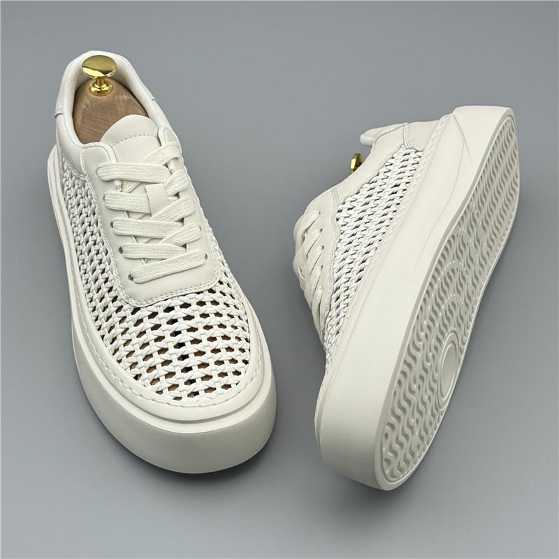 Fashion Summer Fashion New Men's Comfort Air Mesh Breathable Platform Casual Shoes Male White Black Walking Sneaker Flats Loafers