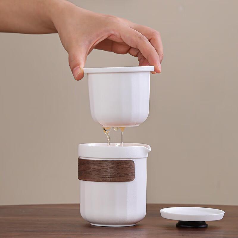 Portable One Pot Four Cups Ceramic Travel Tea Set