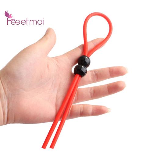 Penis Cord Rope Universal Novelty Delay Ejaculation Lock Ring Buckle Silicone