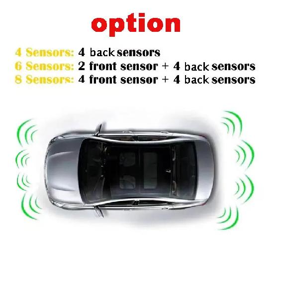 Electromagnetic Parking Sensor LED Monitor 8 Sensor Front Parktronic System Motion Detection Backlight