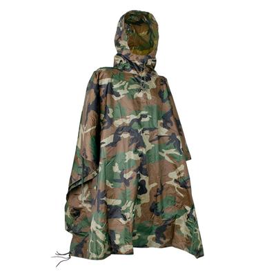Rain Poncho Woodland Ripstop US Military Style [Mil-Tec] - Camo, Fabric,