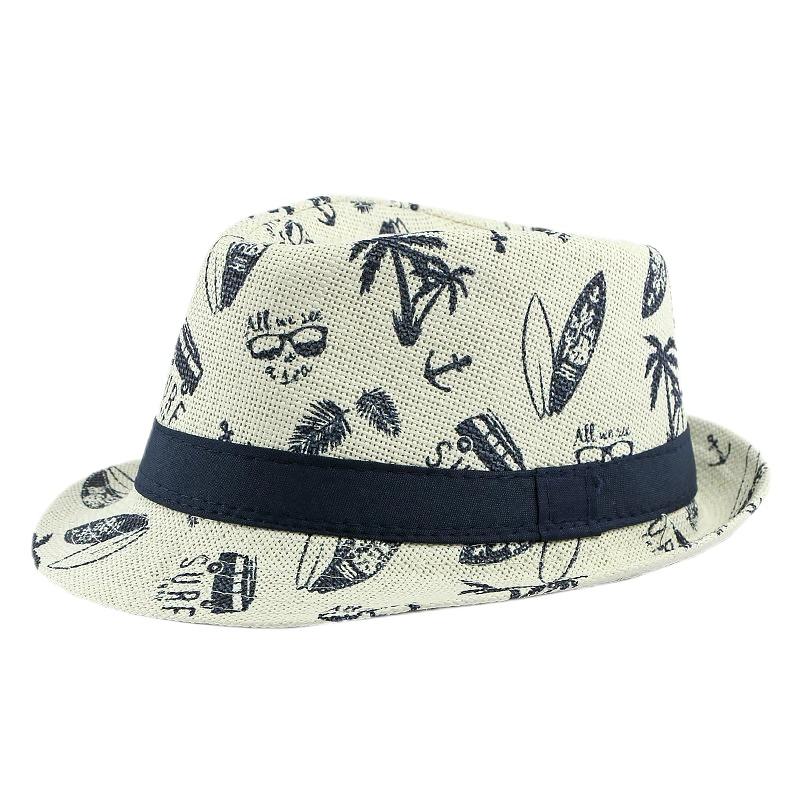 2025 New Korean Trendy Sun Hats British Top Hat Women's Men's Grometric Straw Hat Belt Jazz Hats Couple Beach Hat Fedoras Cap