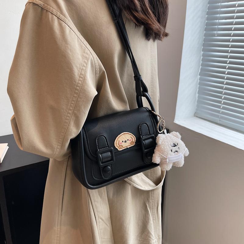 

Контрастный цвет Простая сумка Летняя высококачественная текстура Модная ретро сумка через плечо Сумка через подмышку чёрный