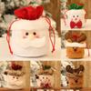 Charming Christmas Kids Gift Candy Bags Featuring Santa Claus Snowman And Elk Design