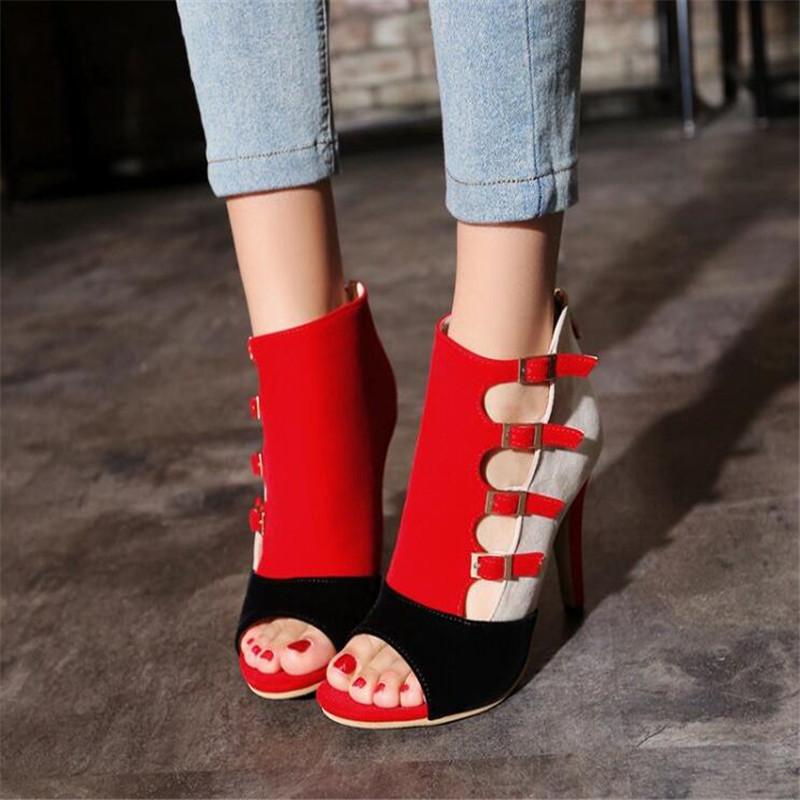 Sommar Peep Toe Sandaler Sexiga Klackar Enkla Skor Kvinnor I Europa Amerika 2026 Vår Sommar Pumps Utskurna Sandaler Dam Skor