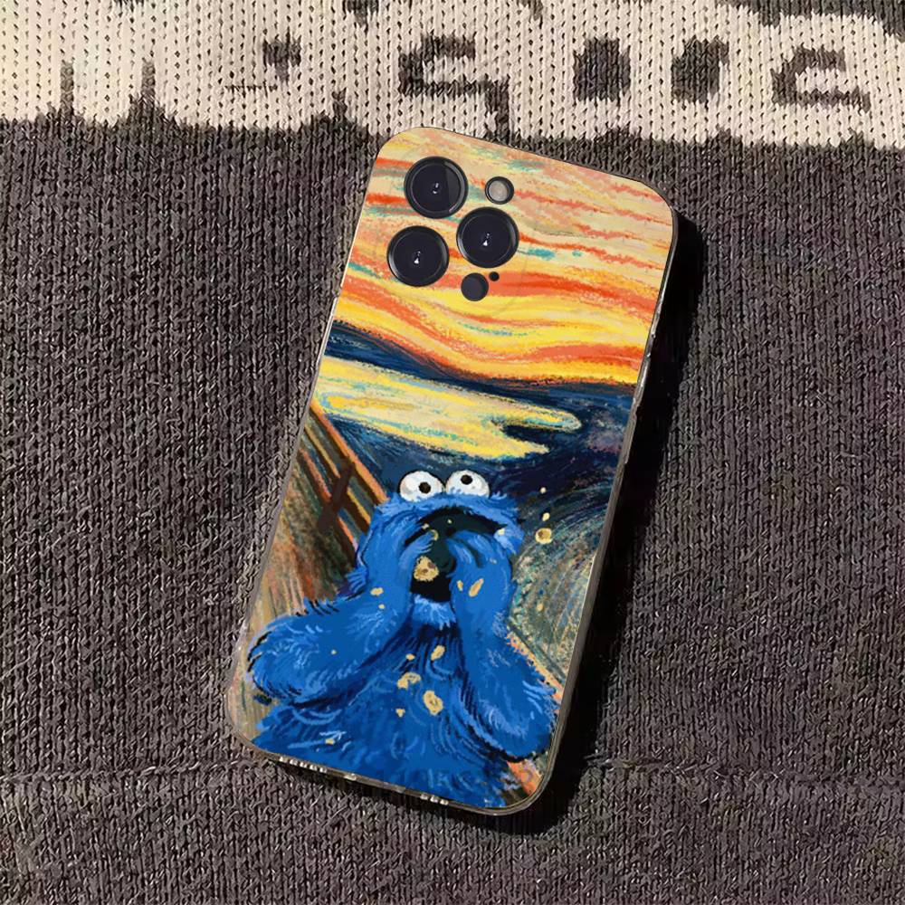 Cartoon C-Cookies Monster Phone Cases For iPhone 17 16 15 14 13 12 11 Pro Max Plus Luxury Camera Protection Plastic