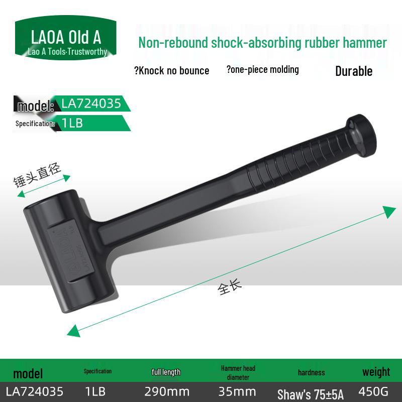 Solid Shockproof Non-Rebound Rubber Hammer for Installation and Decoration