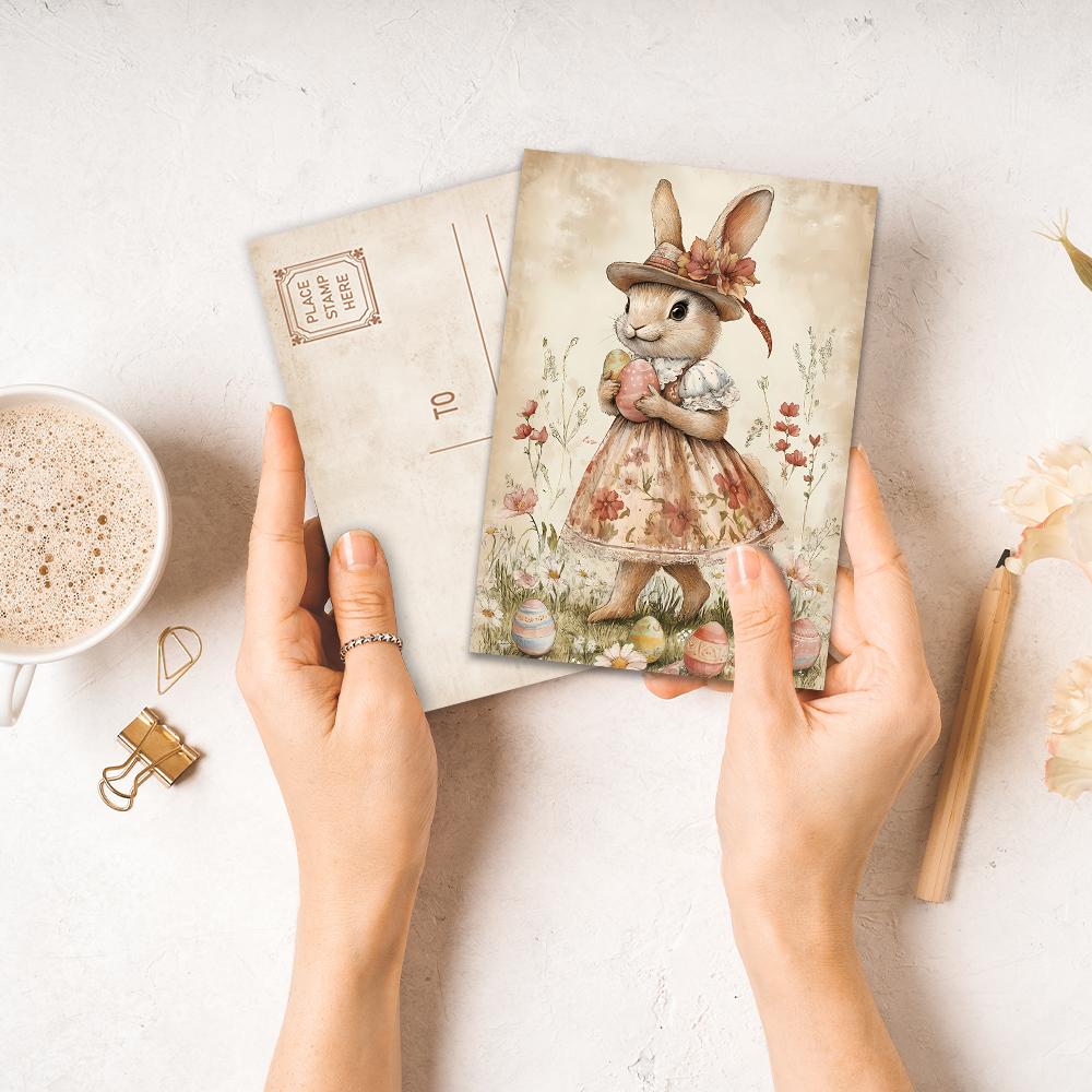 32pcs, Vintage Easter Postcard/country Rustic/indoor Bedroom Decoration/wall Sticker/congratulations Message Card/mailing