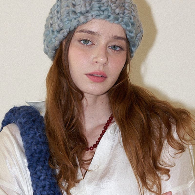 

Slowslowly Шерсть 100% Ручная работа Вязаная крючком повязка для волос _ Серая Gray