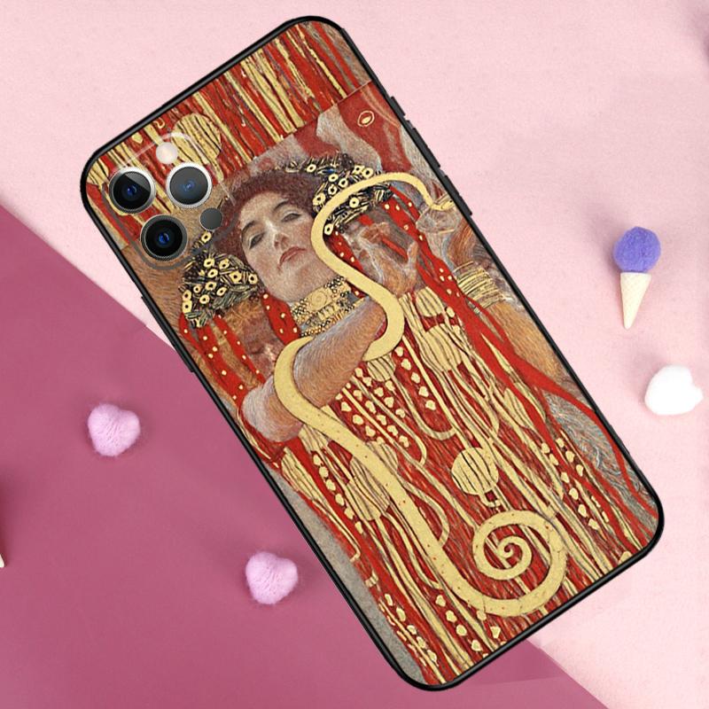 Kiss by Gustav Klimt Phone Case For iPhone 17 Pro Max 11 14 15 16 Pro Max Plus 12 13 Mini 17 Air 16e Back Cover