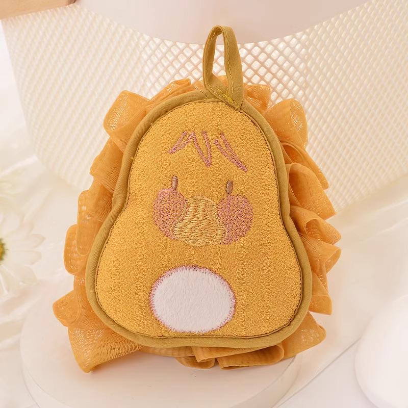 

Double-Sided Princess-Style Bath Scrubbing Towel with Cute Bath Ball