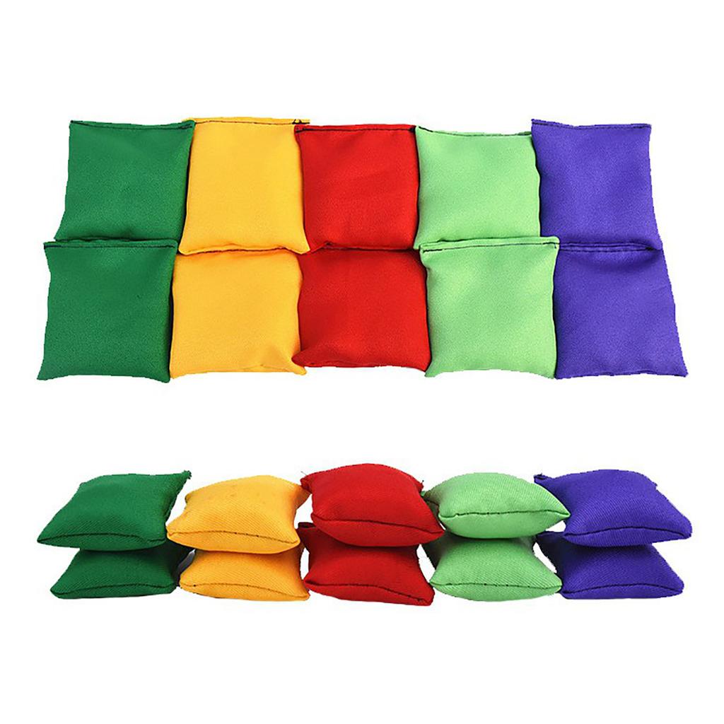 Set di 10 Sacchetti per Cornhole Riempiti di Mais Sacchetti in Tessuto per Cornhole Attrezzatura di Allenamento per Esterni Gioco di Lancio Corn Hole per Giochi in Famiglia