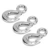 3pcs Eye Slip Hook with Safety Latch Stainless Steel Marine Lifting Eye Hoist Sling Hook1T