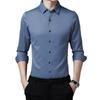 Neues langärmliges Hemd für Männer mittleren Alters, schlankes, bügelfreies, professionelles Arbeitskleidungshemd für japanische einfarbige Männer