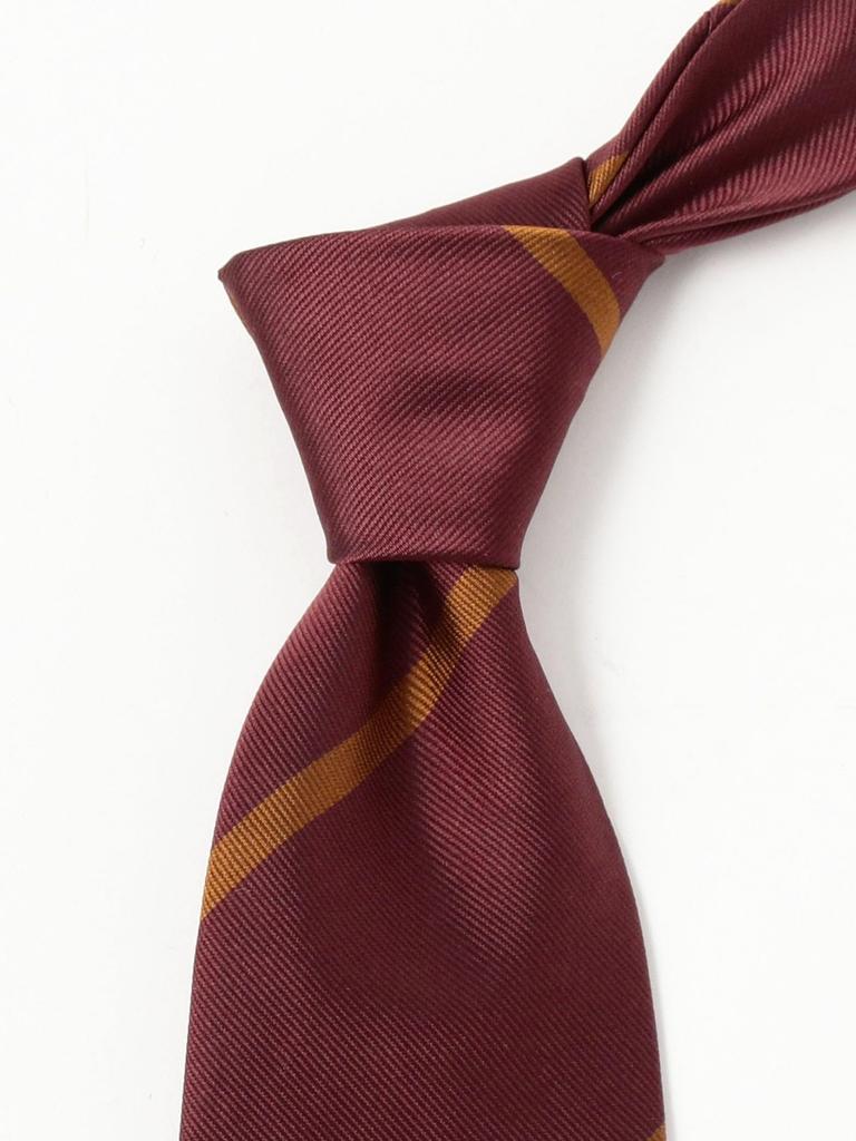 [BEAMS F] JOHN COMFORT Silk Stripe Tie for Men, Wine Free