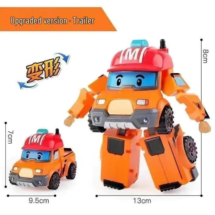 Transformable Robo-Toy Set: Sheriff, Fire Truck, Police, and Firefighter Cars