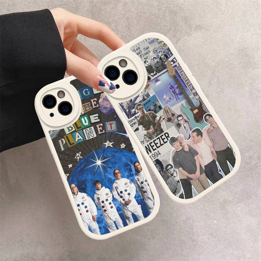 Rock W-Weezer Kapela Pouzdro na telefon Pro IPhone 16 15 14 13 12 11 Pro Max Plus Měkký kožený kryt