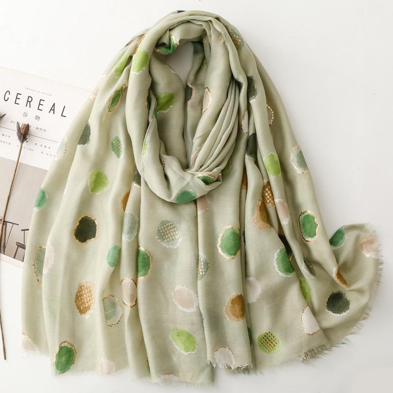 Winter Lurex Glitter Circle Dot Fringe Viscose Soft Scarf Cotton Shawls Women Perfect For Travel Casual Muslim Hijab 180*90Cm