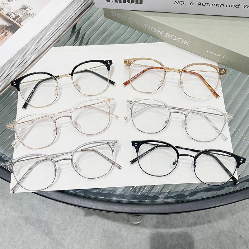 Trendy Round Optical Glasses Ladies New Blue Light Blocking Optical Spectacle Eyeglasses Men Women Half Frame Computer Eyewear