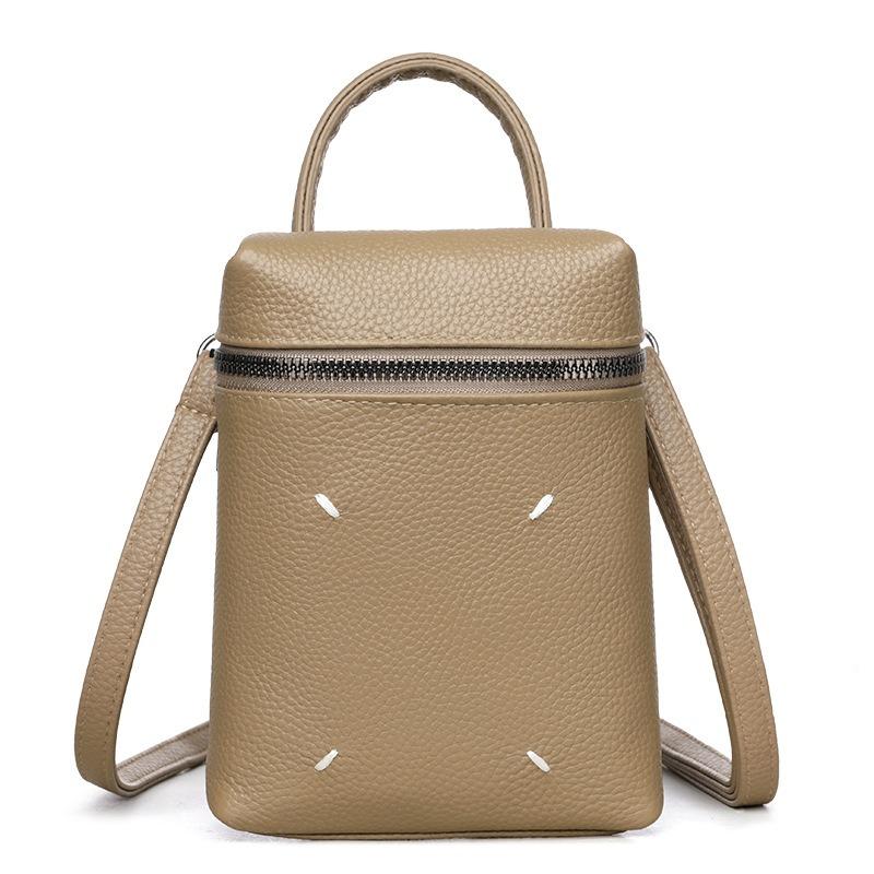 Crossbody bag, high-end texture leather women's bag, spring fashion simple small square bag, versatile temperament women's shoulder bag