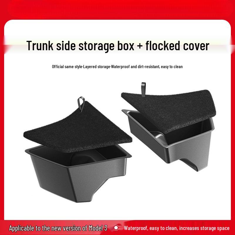 Tesla Model Y/3 Trunk Side Storage Box Cover - Interior Decoration Accessory