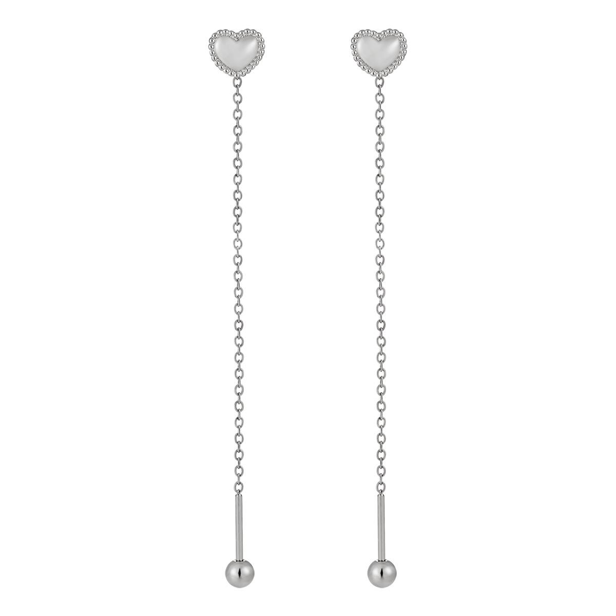 Stylish Titanium Steel Heart Earrings with Modern Design