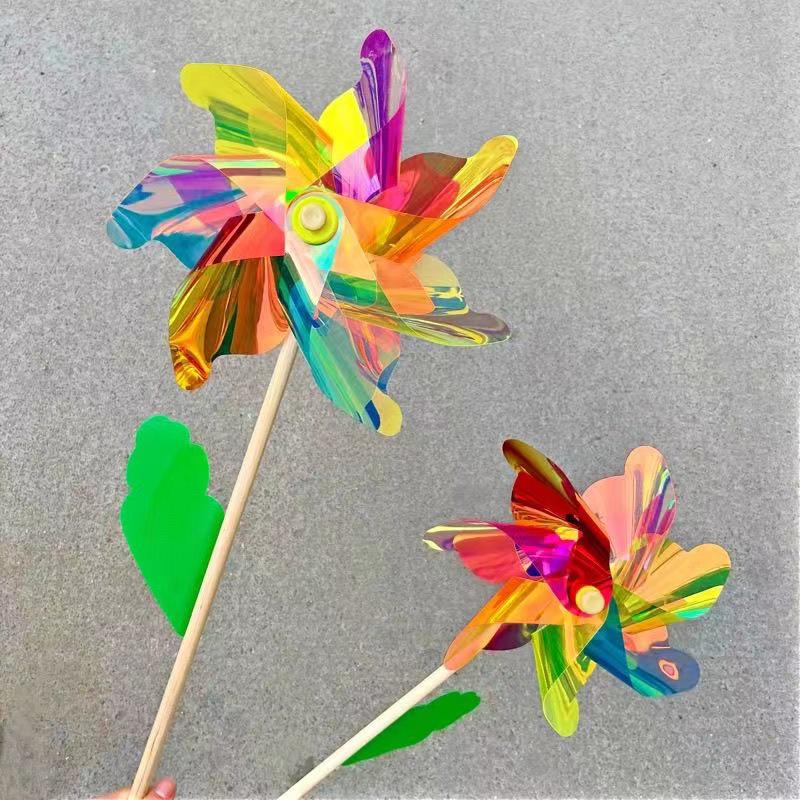 Colorful Wooden Sunflower Windmill Toy 