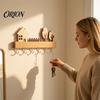 Space Saving Hangers Wooden Key Holder, Solid Wood Organizer with 6 Hooks, Modern Heavy Duty Hanger Wall Mounted for Entryway Kitchen And Office