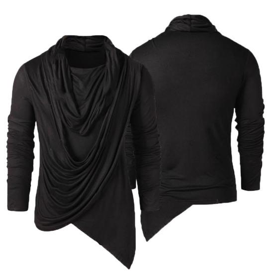 Herren Basic Oberteile Unifarben Langarm Pullover Locker Weich Atmungsaktiv Asymmetrischer Rollkragen Bequemes Herbsthemd Herren Alltagsbekleidung
