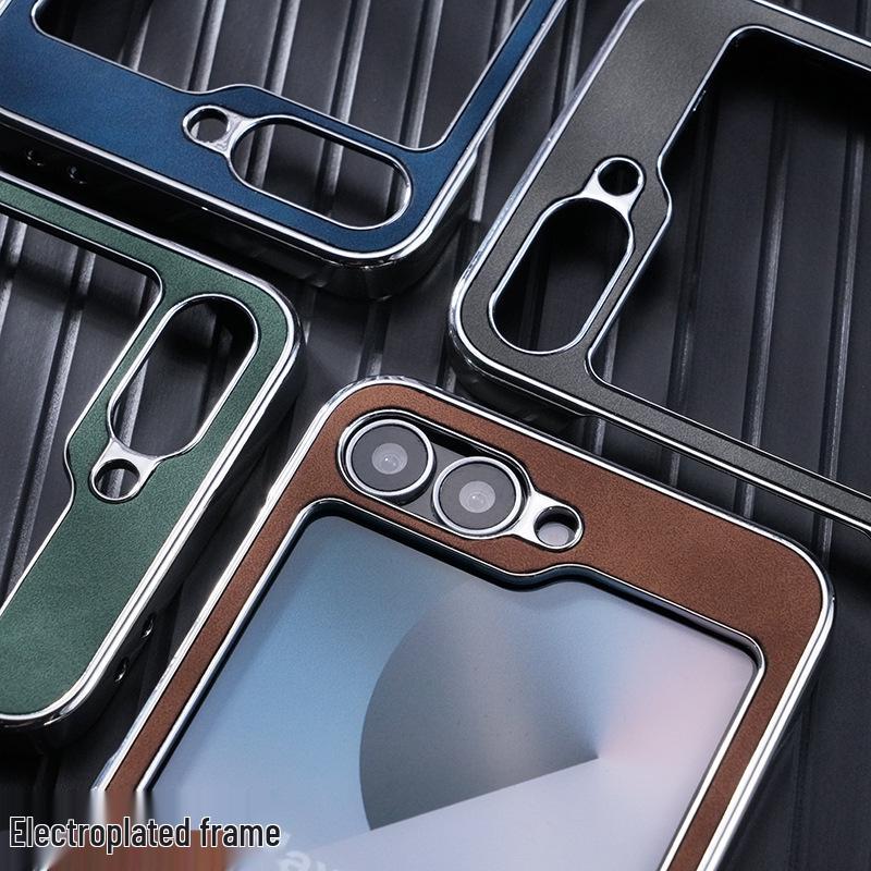 Magnetic Leather Textured Phone Case for Samsung Z-Flip7/Z-Flip6