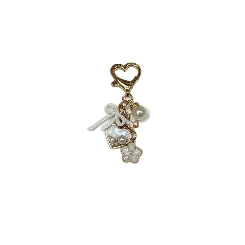 Cherry Blossom Butterfly Keychain Girl Heart Wind Bag Pendant Sweet Pearl Pendant Small Gift