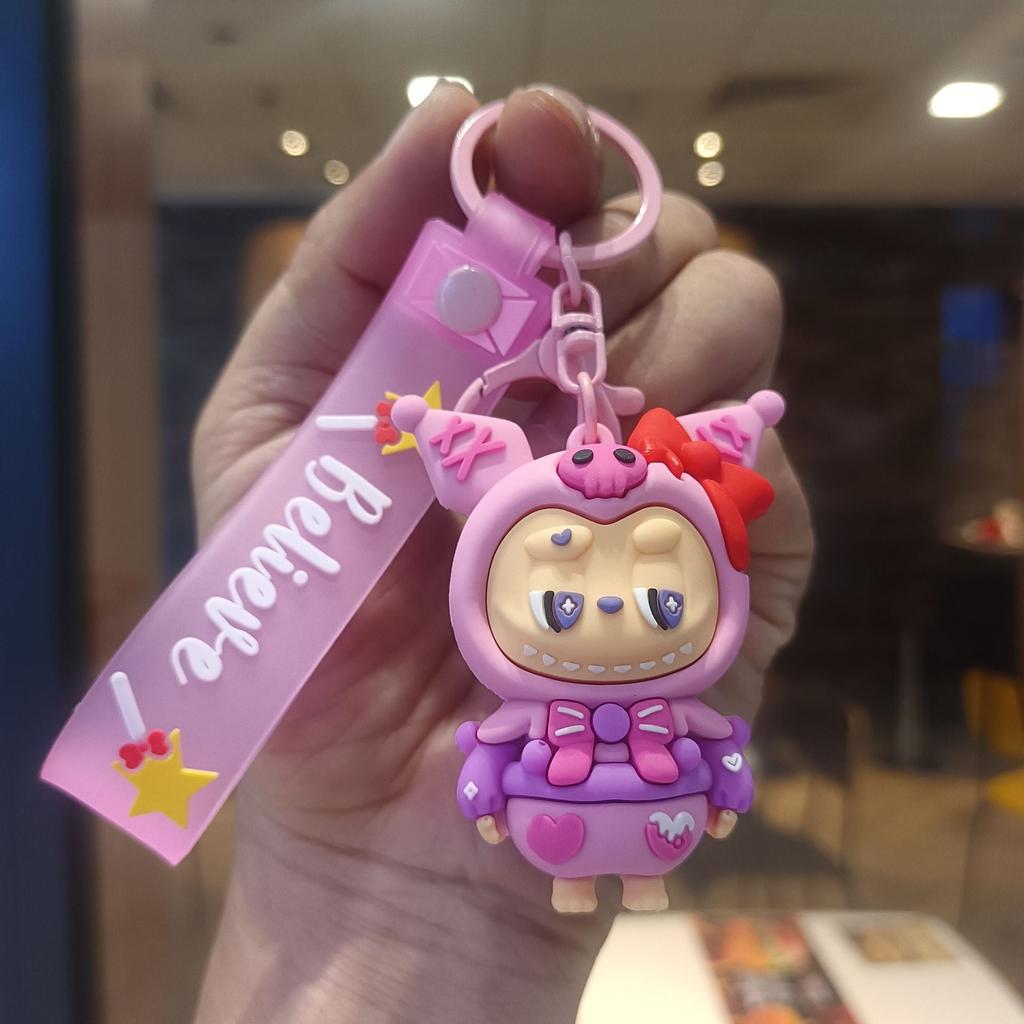 Buck Tooth Sheep Keychain Cute Cartoon Doll Schoolbag Pendant Car Key Chain Gift