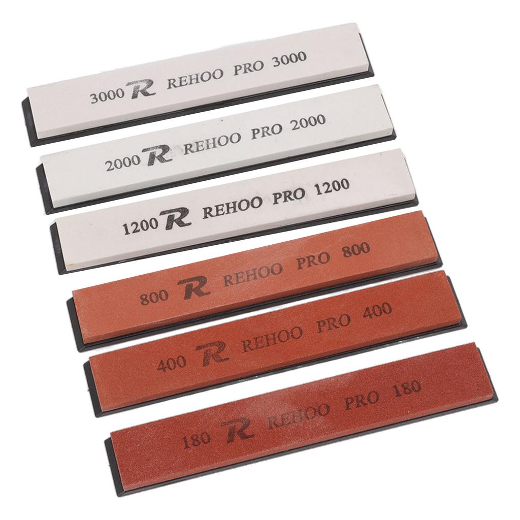 6 st Slipstenar Set 180 400 800 1200 2000 3000 Vit Korund Bryne Slipkit för