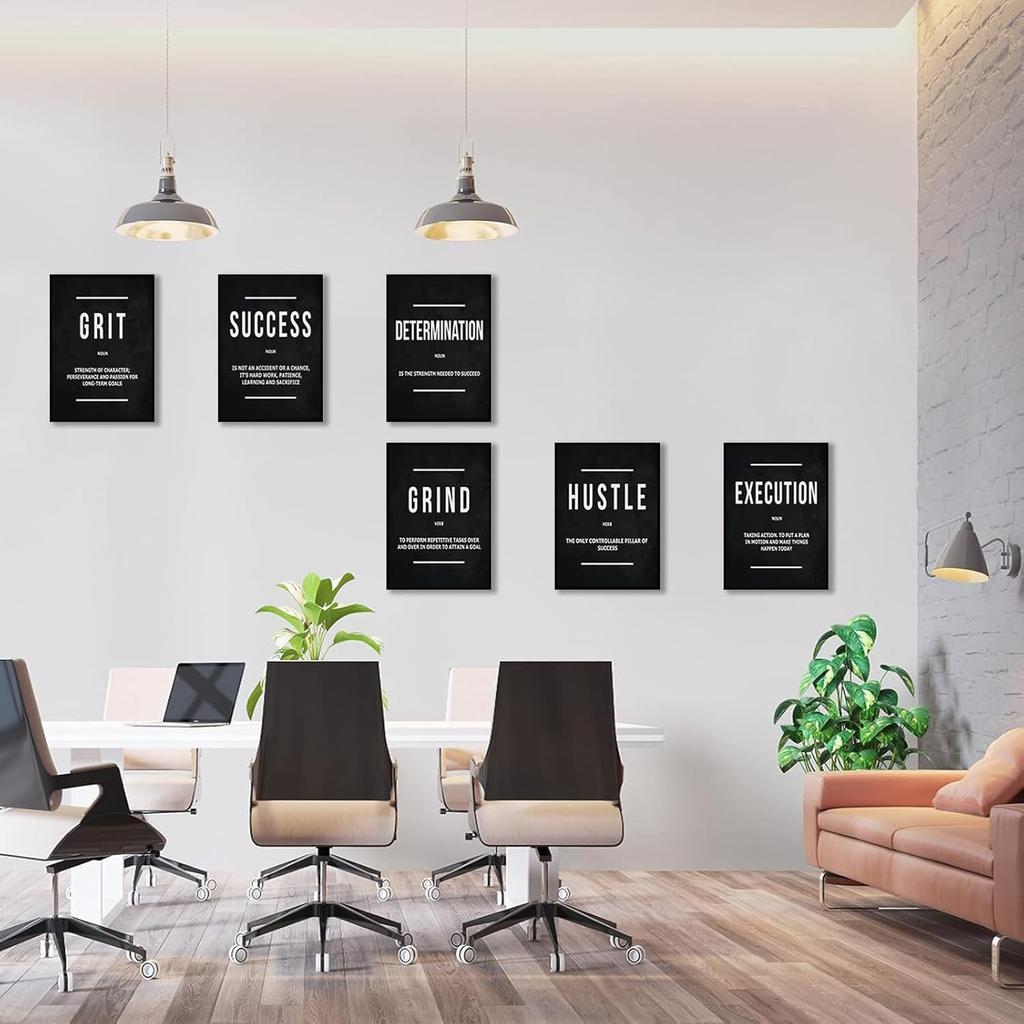 9Pcs Motivational Wall Art pirational Quote Canvas Painting Success Entrepreneur Phrases Wall Decor Positive Affirmation Poster Prints for Bedroom