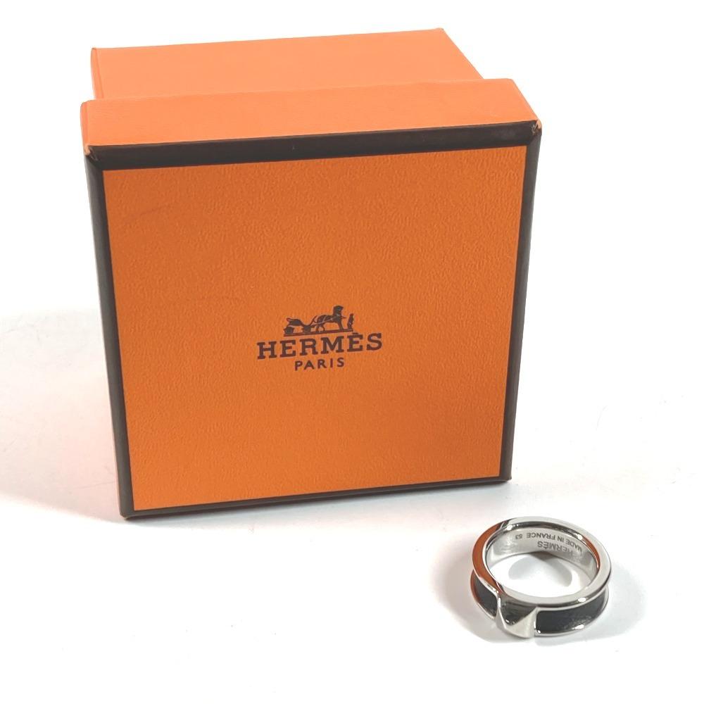 Hermes Athens Accessories Ring Metal / Leather Black/Silver