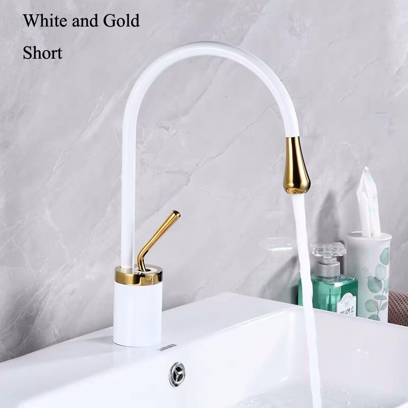 New Basin Faucet Single Lever 360 Rotation Spout Modern Brass Mixer Tap for Kitchen Bathroom Basin Water Sink Mixer Taps