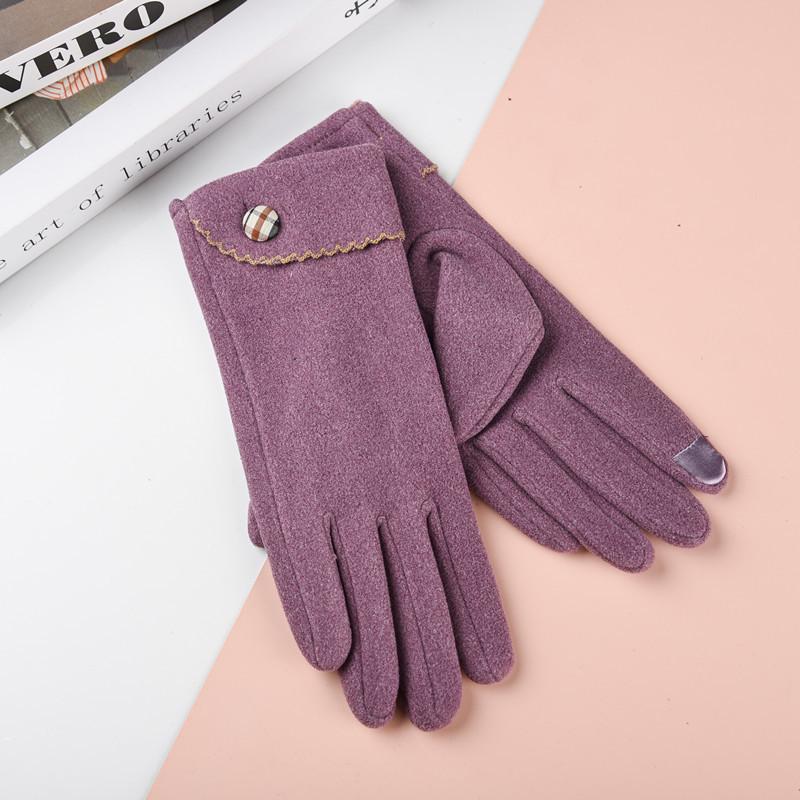 Nowe Damskie Rękawiczki z Futra Królika z Ekranem Dotykowym: Styl koreański Jazda na rowerze i jazda samochodem, Urocze podszycie z polaru na zimną pogodę