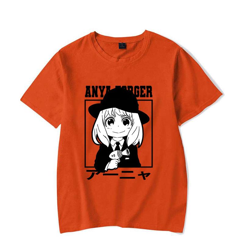 Nowa Damska Moda Anime Anya Forger Nadruk T-shirt Unisex Casualowy T-shirt Harajuku Miękki Krótki Rękaw Okrągły Dekolt Koszulki