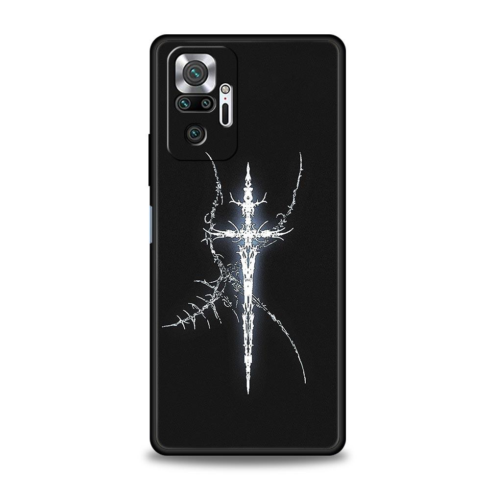 Cyber Sigil Cross line Phone Case For Xiaomi Redmi Note 14 13 5G 10 11 12 Pro Plus 4G 14C 13C 12C 10C Black Cover