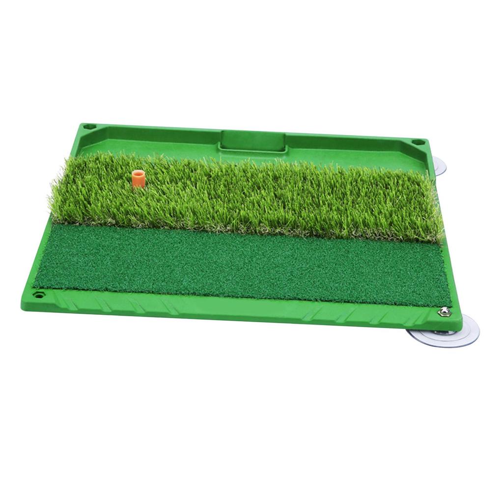 Golf Hitting Mat with Ball Tray Portable Heavy Duty Home Use Training PP Grass