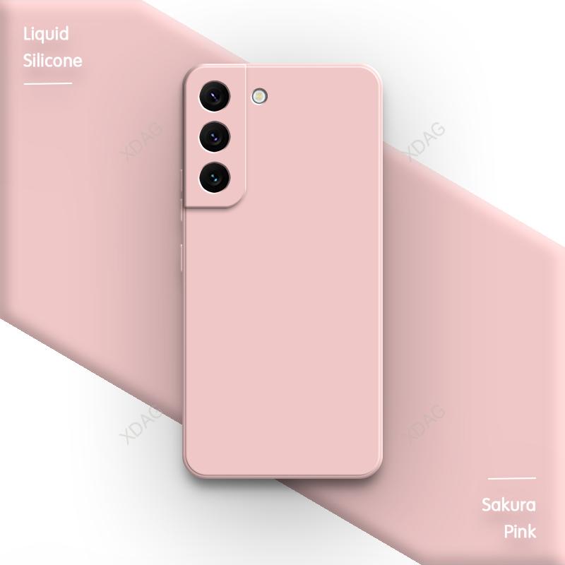 Original Soft Phone Case for Samsung Galaxy S22 Plus Ultra S22+ S22Plus 5G Capa Candy Liquid Silicone Lens Protection Back Cover