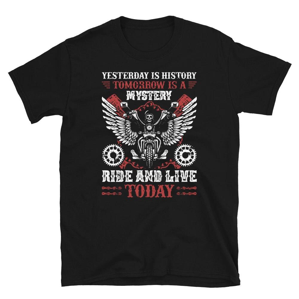 Ride & Live Today Motorcycle Rider T-Shirt M