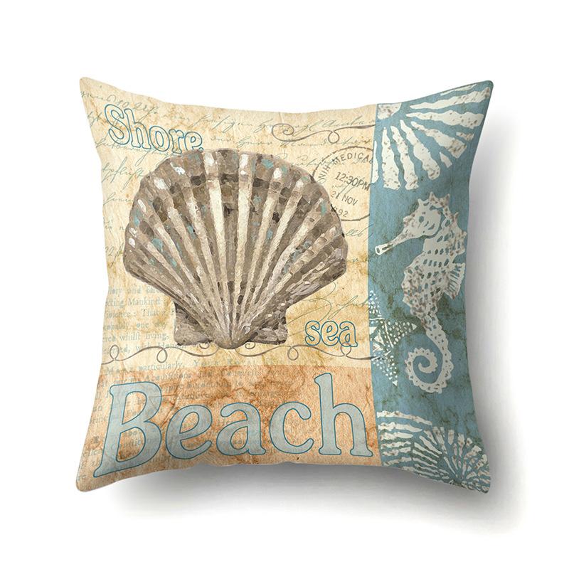 Blue Ocean Seaweed Polyester Pillow Case Car Decoration Home Print Pillow Bedside Sofa Waist Cushion Cover