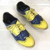 Milano Yellow Blue Two Tone Wing Tip Sneakers Size 7 25.5-26.0 Yellow Blue Shoes Trainers Boots